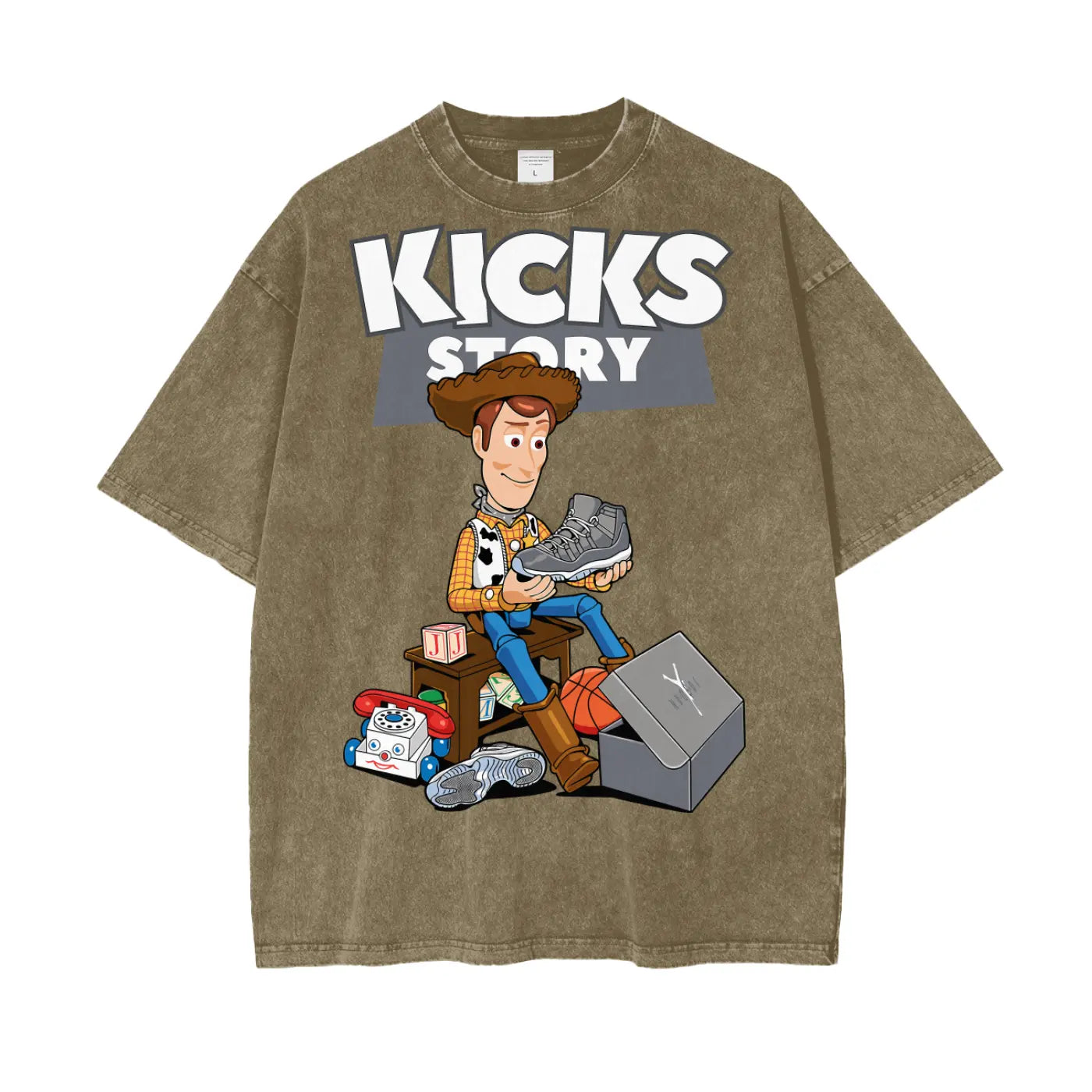 Toy Story Kicks Oversize Snow Washed T-Shirt ODMPOD