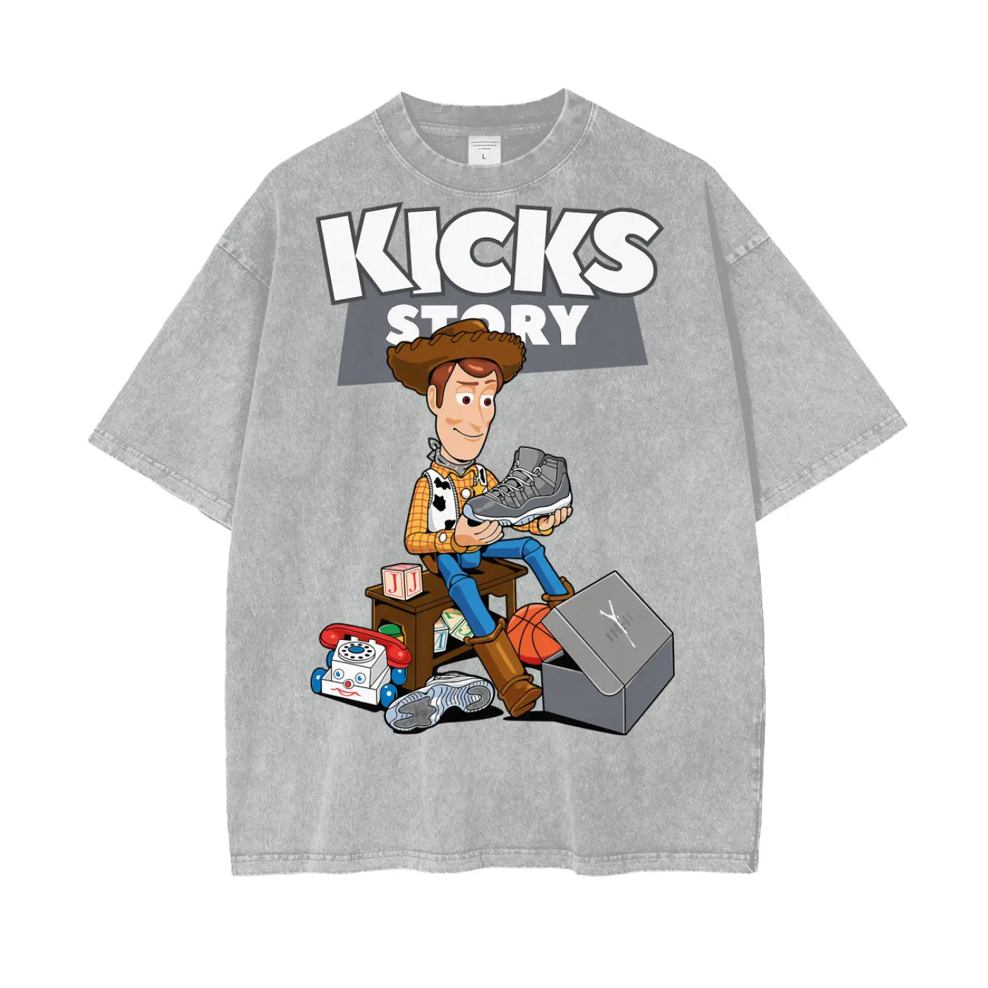 Toy Story Kicks Oversize Snow Washed T-Shirt ODMPOD