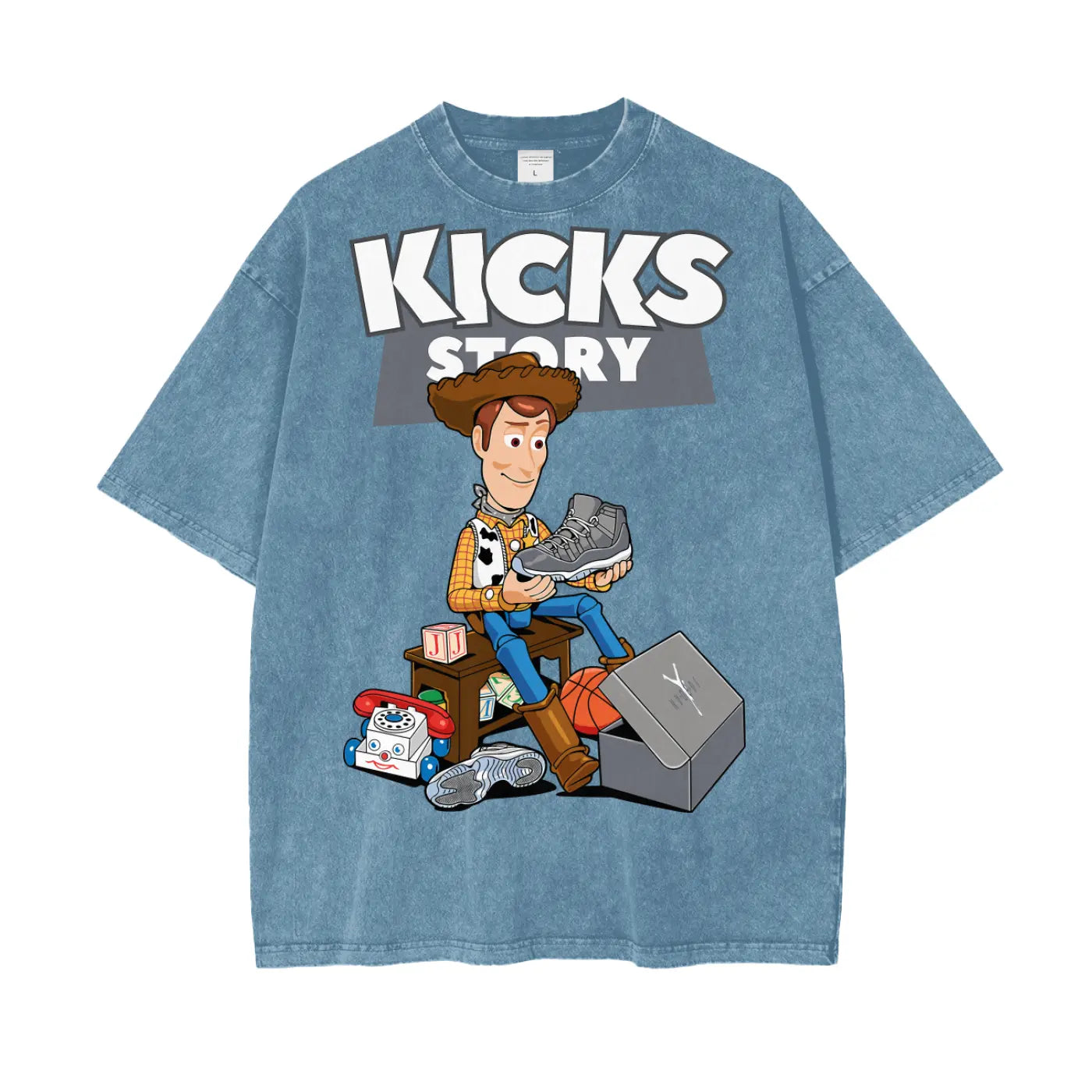 Toy Story Kicks Oversize Snow Washed T-Shirt ODMPOD