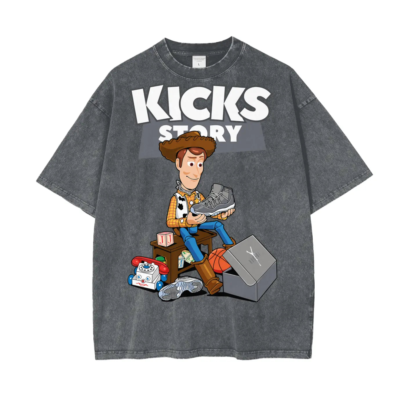 Toy Story Kicks Oversize Snow Washed T-Shirt ODMPOD