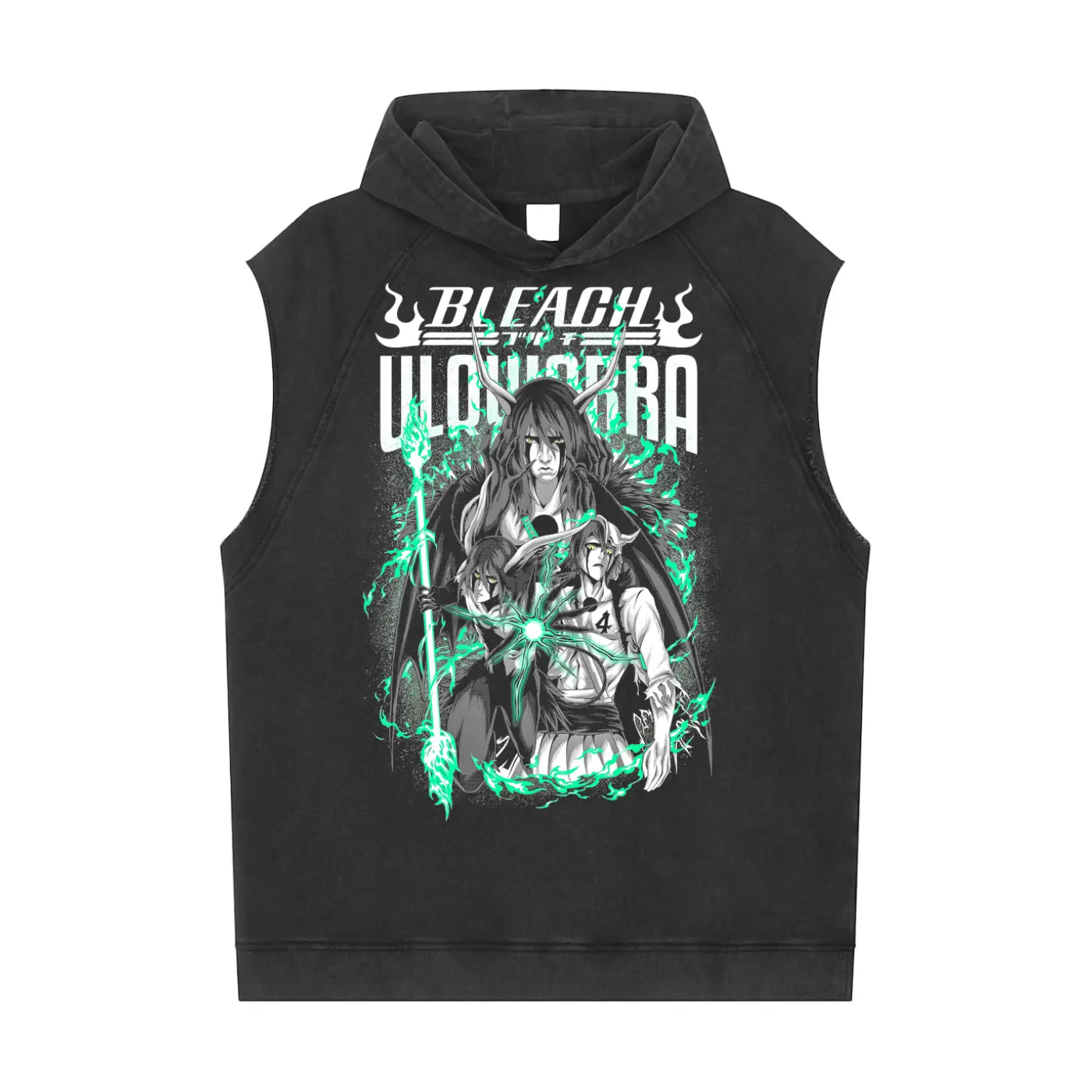 Ulqiorra Bleach Snow Washed Sleeveless Hoodie ODMPOD