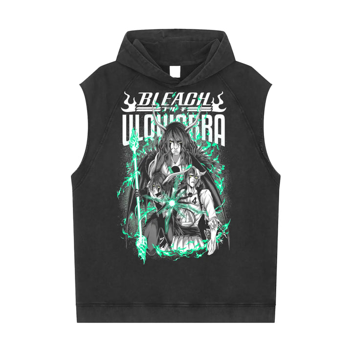 Ulqiorra Bleach Snow Washed Sleeveless Hoodie ODMPOD