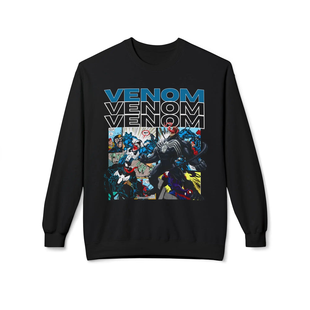Venom Graphic Fleece Crewneck Sweatshirt Printify