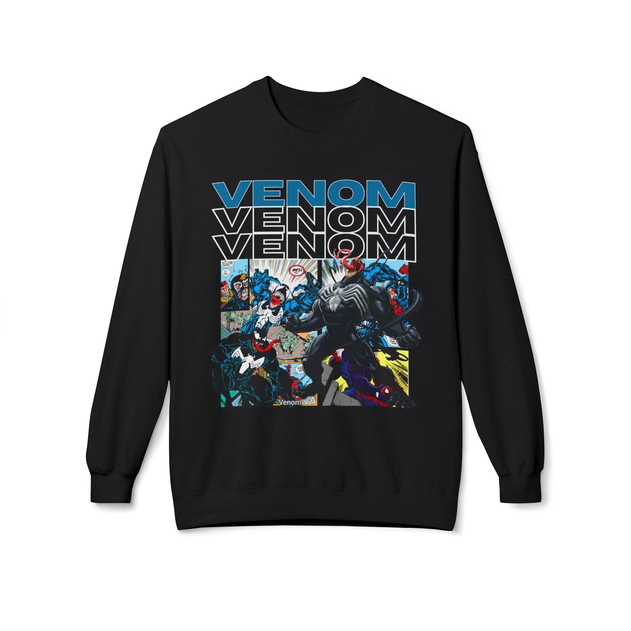 Venom Graphic Fleece Crewneck Sweatshirt Printify