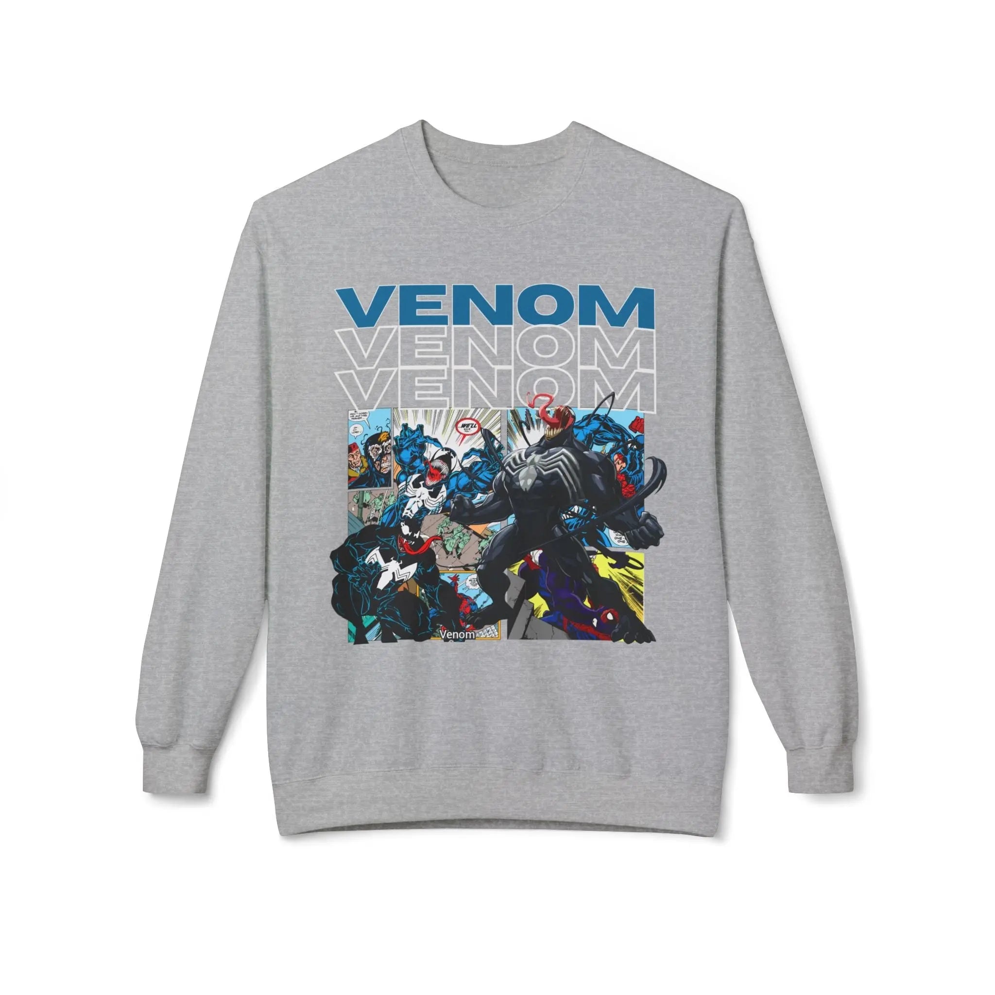 Venom Graphic Fleece Crewneck Sweatshirt Printify
