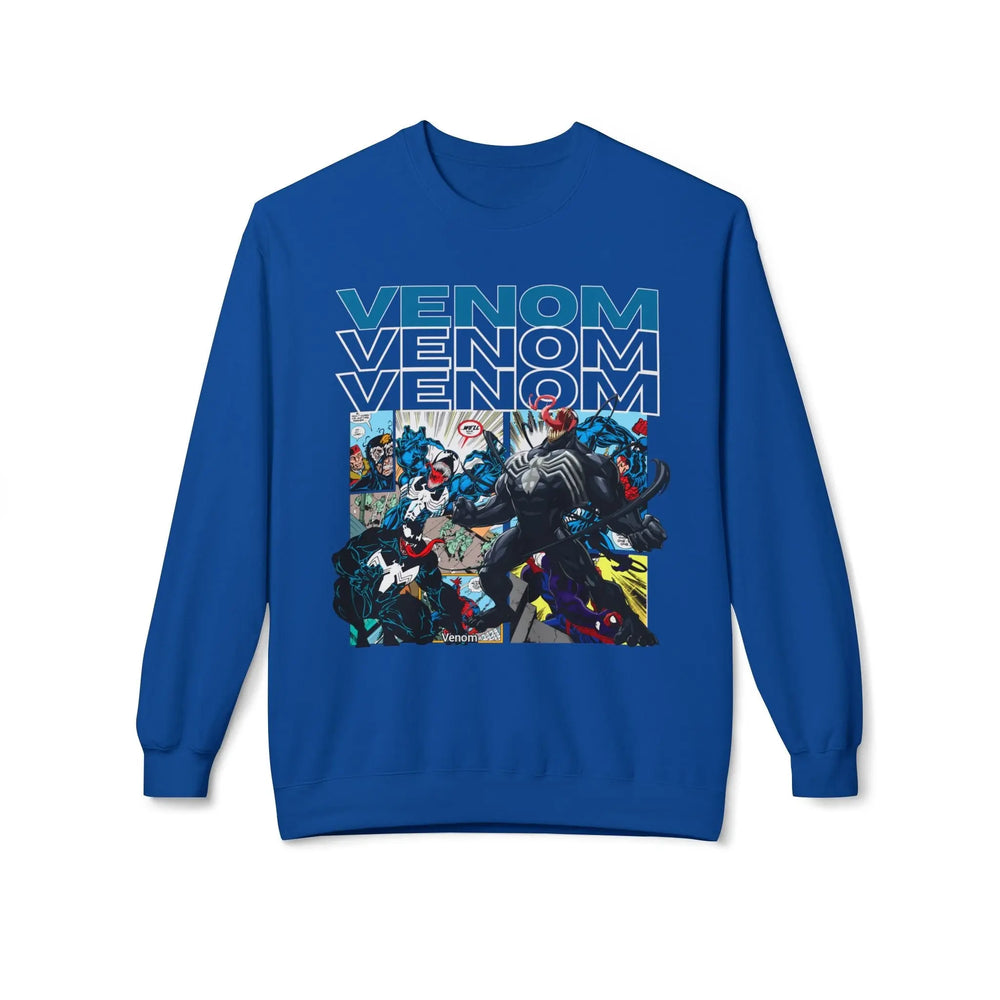 Venom Graphic Fleece Crewneck Sweatshirt Printify