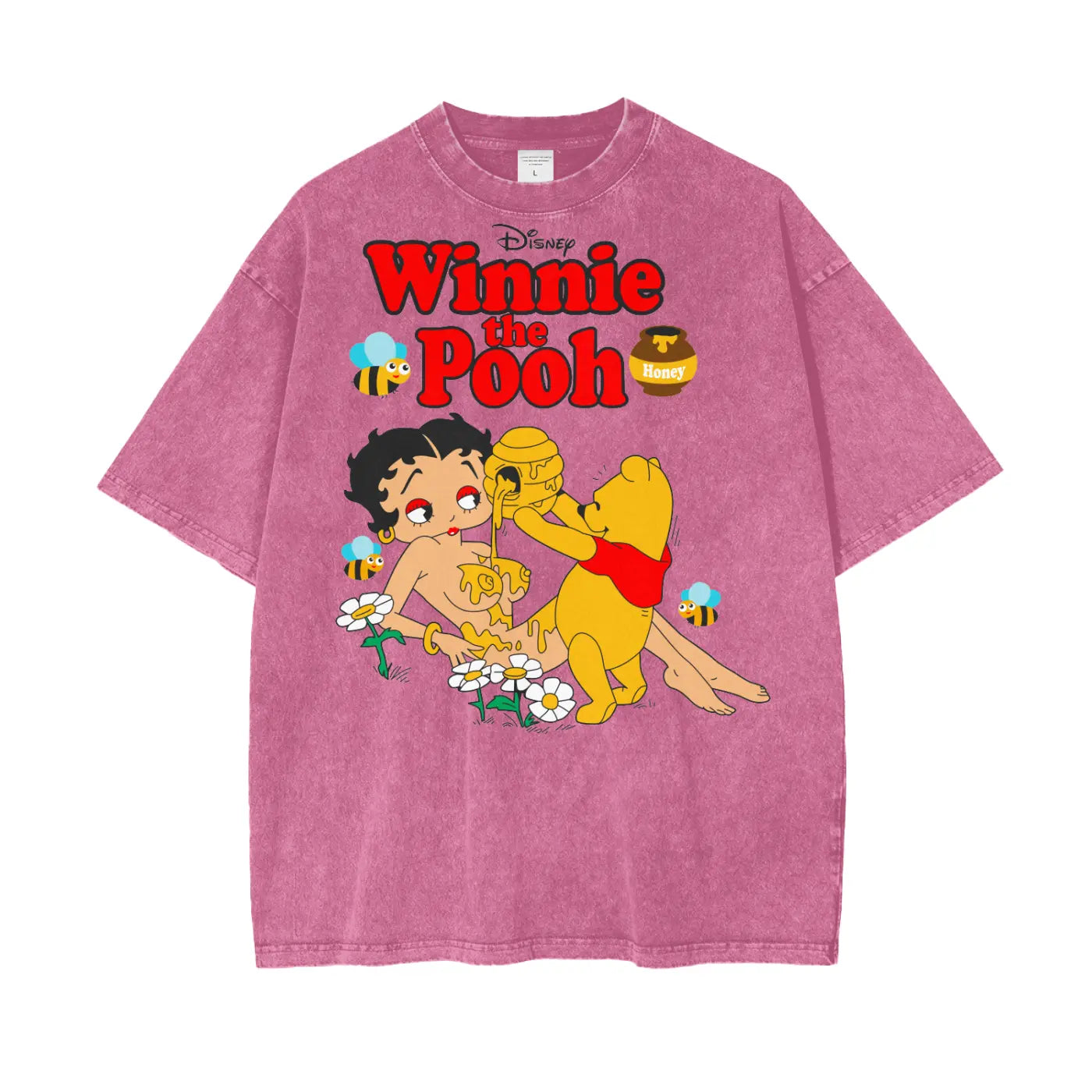 Winnie Pooh Oversize Snow Washed T-Shirt ODMPOD