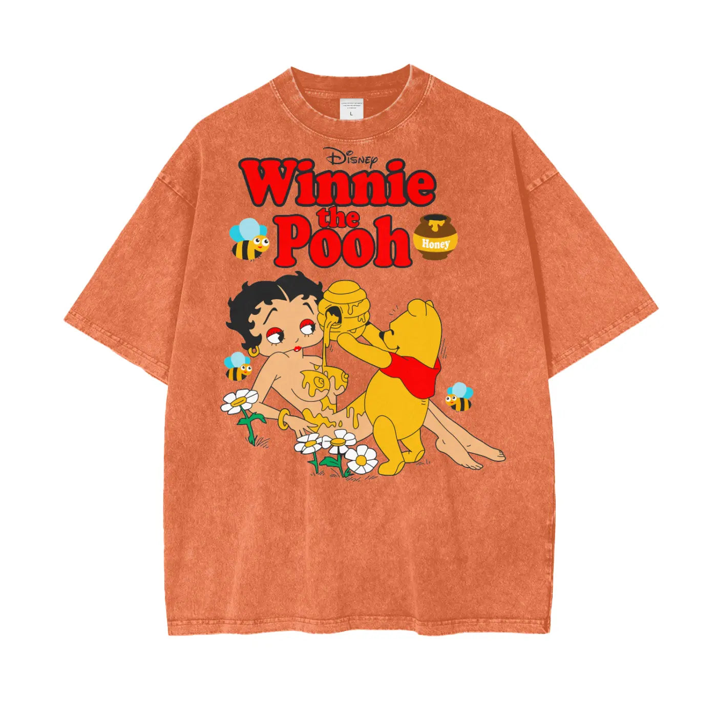 Winnie Pooh Oversize Snow Washed T-Shirt ODMPOD