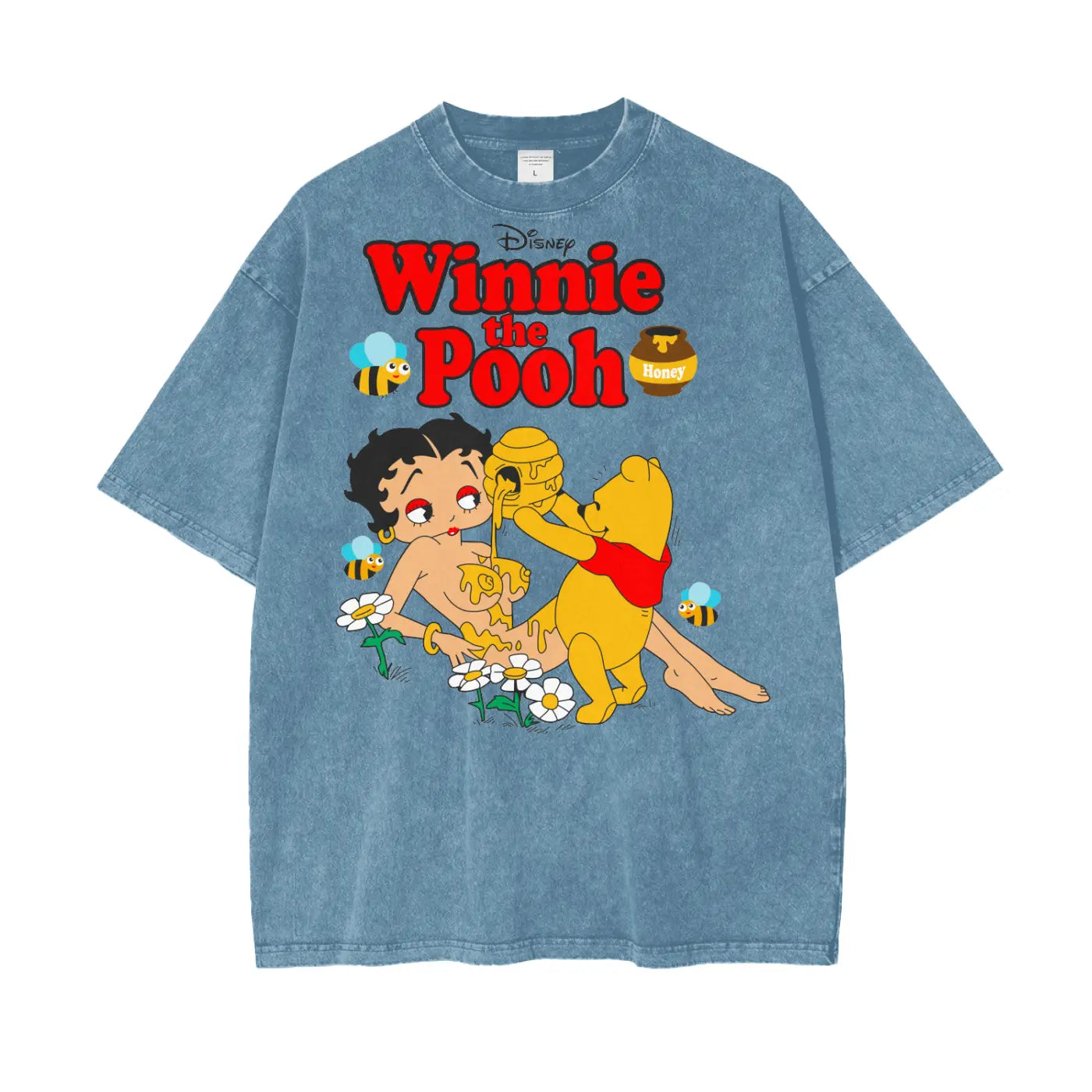 Winnie Pooh Oversize Snow Washed T-Shirt ODMPOD