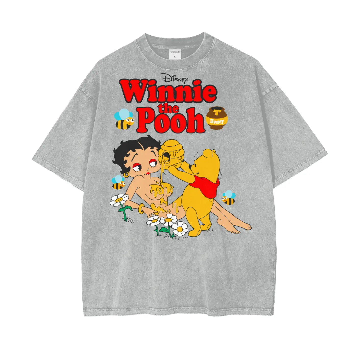 Winnie Pooh Oversize Snow Washed T-Shirt ODMPOD