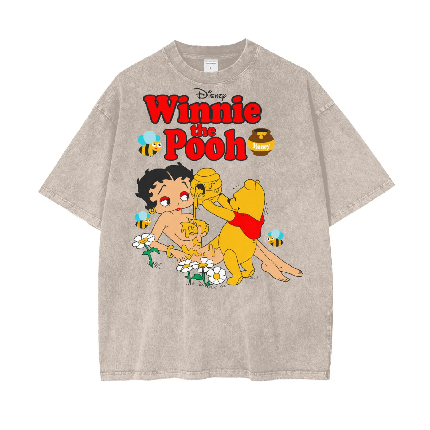 Winnie Pooh Oversize Snow Washed T-Shirt ODMPOD