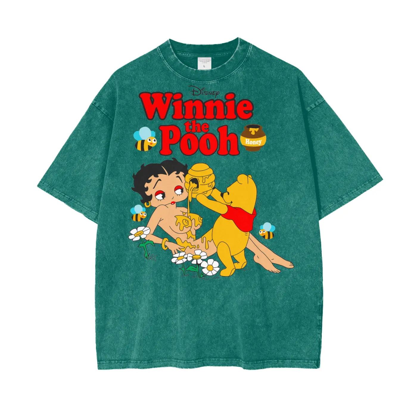 Winnie Pooh Oversize Snow Washed T-Shirt ODMPOD