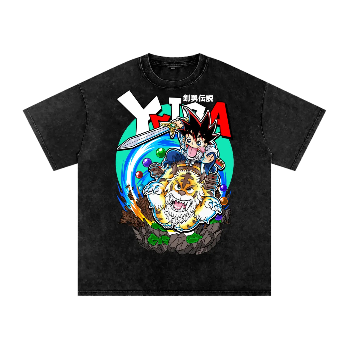 Yaiba Acid Wash Oversize T-Shirt ODMPOD