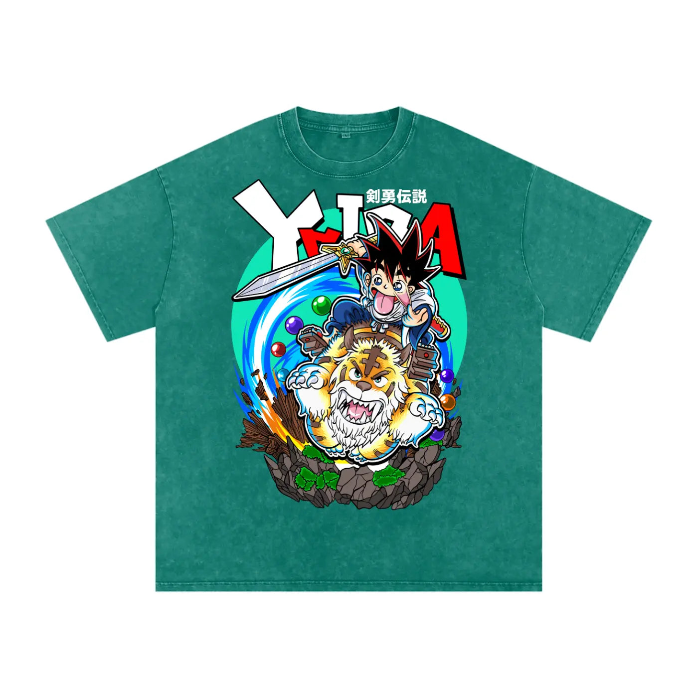 Yaiba Acid Wash Oversize T-Shirt ODMPOD