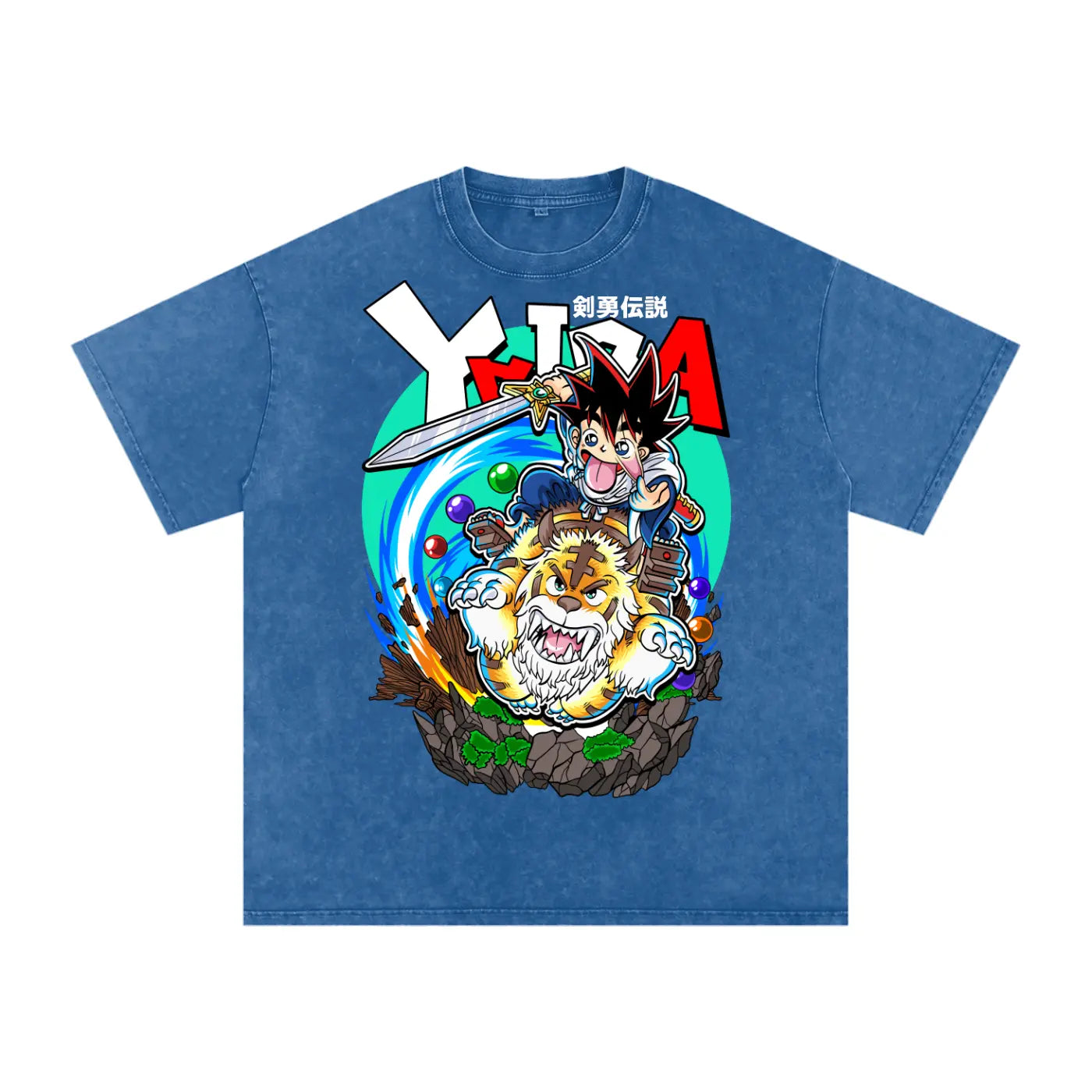Yaiba Acid Wash Oversize T-Shirt ODMPOD