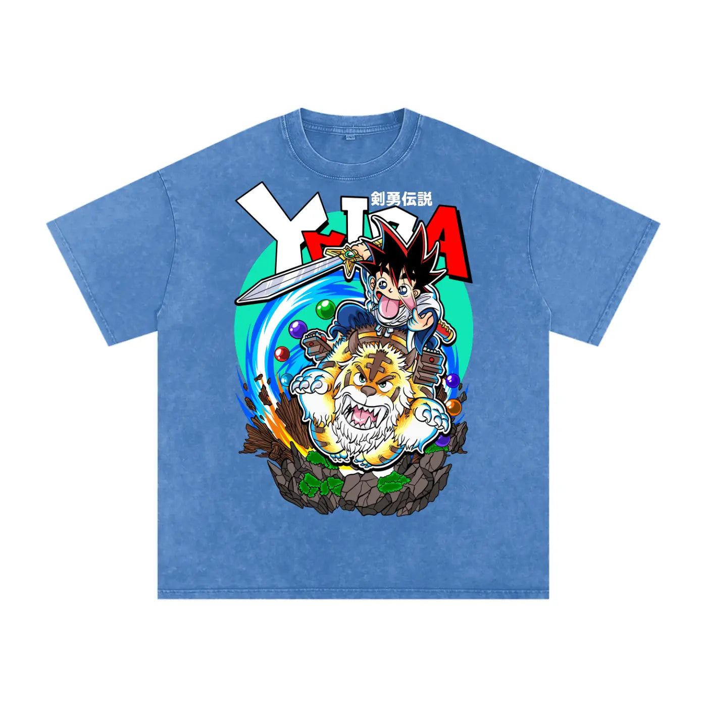 Yaiba Acid Wash Oversize T-Shirt ODMPOD