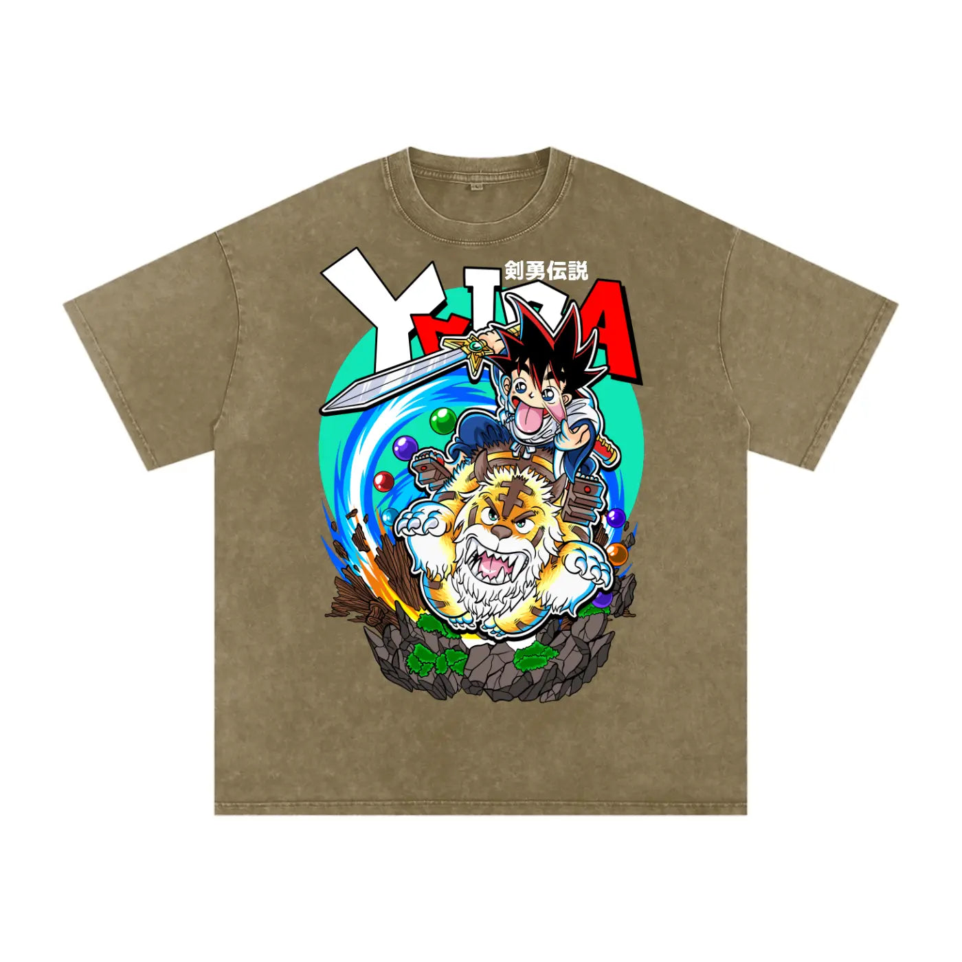 Yaiba Acid Wash Oversize T-Shirt ODMPOD