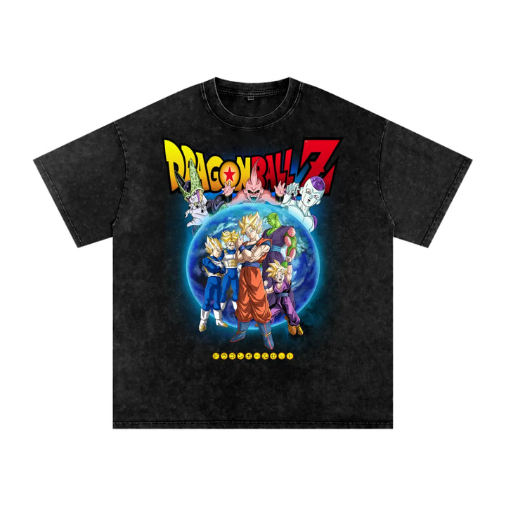 Z Fighters Dragonball Acid Wash Oversize T-Shirt ODMPOD