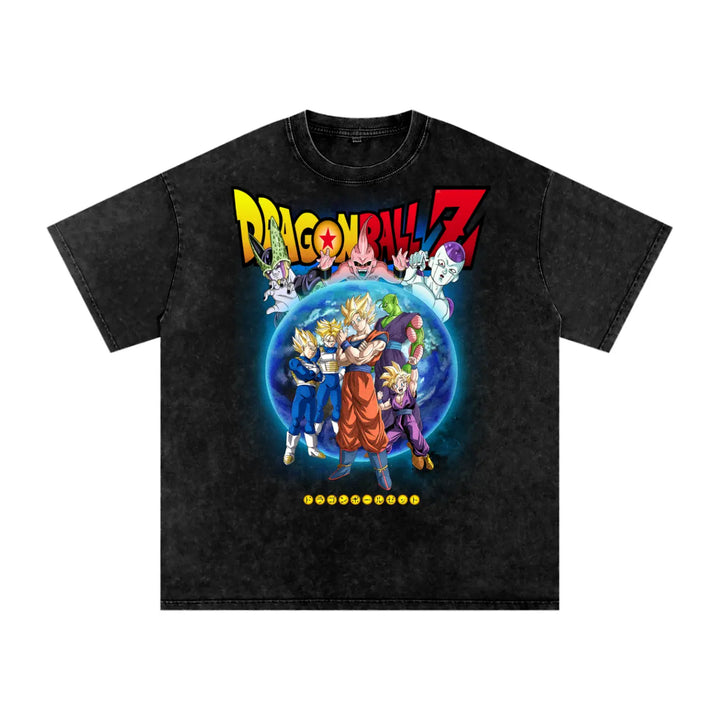 Z fighters Dragonball Acid Wash Oversize T-Shirt ODMPOD