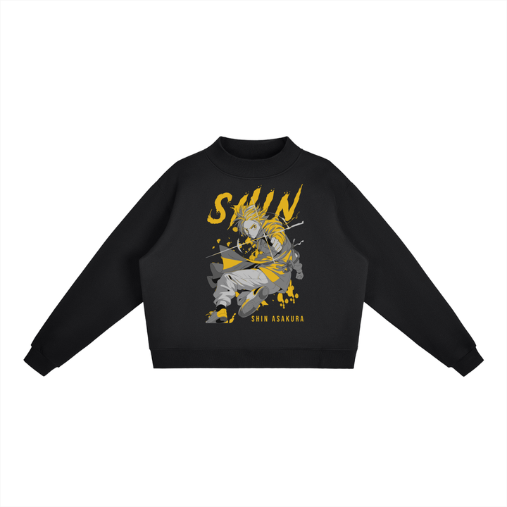 Shin Sakamoto Days Essential Fleece Mid-Neck Crew Sweatshirt