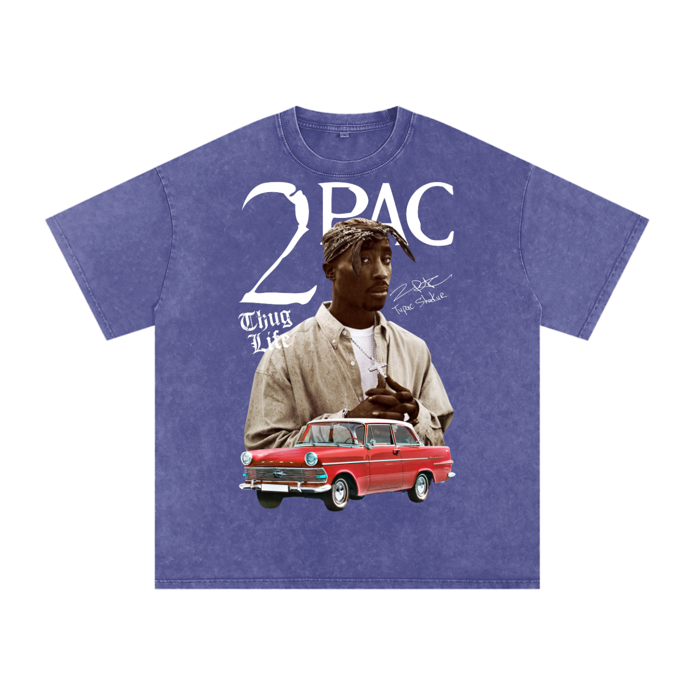 Tupac Shakur Acid Wash Oversize T-Shirt