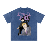 Mob psycho 100 Acid Wash Oversize T-Shirt