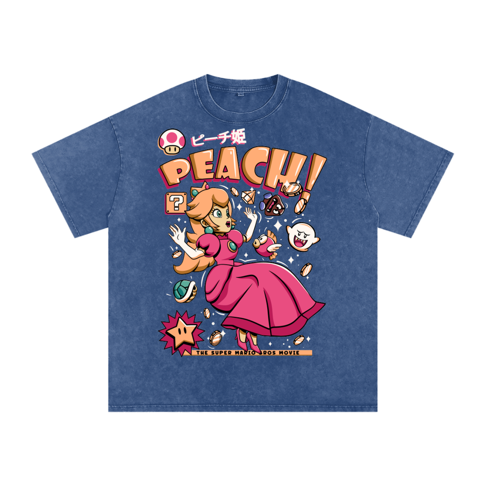 Peach Acid Wash Oversize T-Shirt