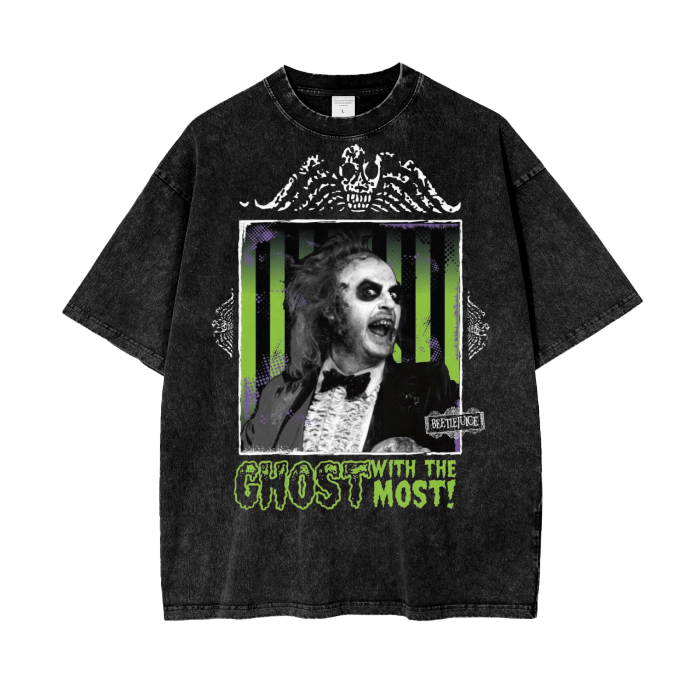 Beetlejuice Acid Wash Oversize T-Shirt