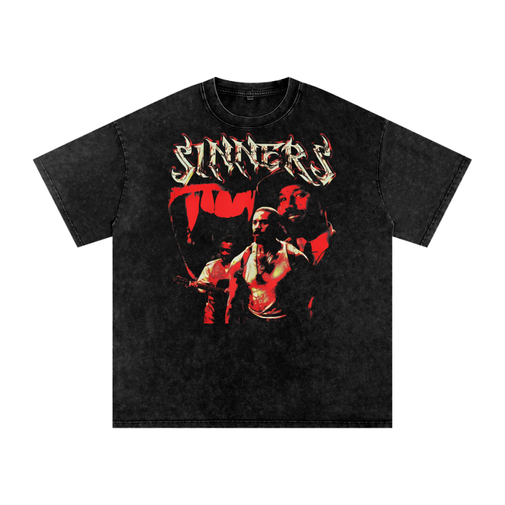 Sinners Acid Wash Oversize T-Shirt