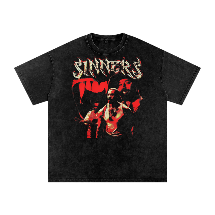 Sinners Acid Wash Oversize T-Shirt