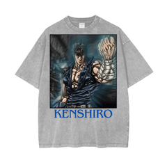 Kenshiro Fist of the North Star Acid Wash Oversize T-Shirt