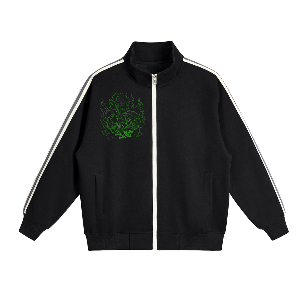 Jujitsi Kaisen Contrast Side-Stripe Stand Collar  Jacket