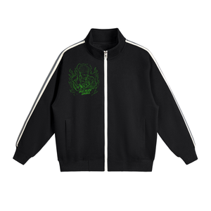 Jujitsi Kaisen Contrast Side-Stripe Stand Collar  Jacket