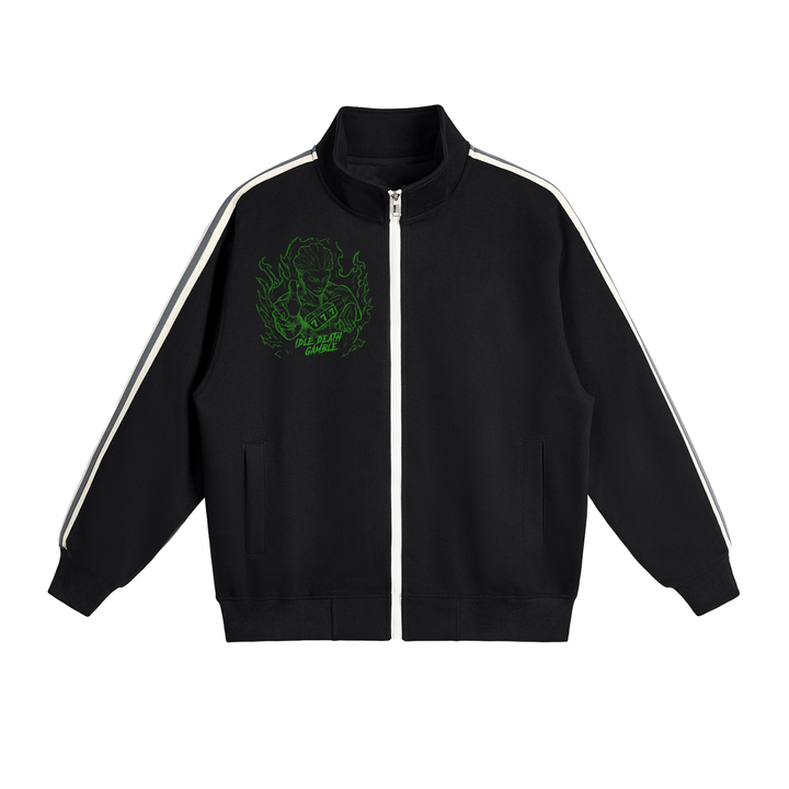Jujitsi Kaisen Contrast Side-Stripe Stand Collar  Jacket