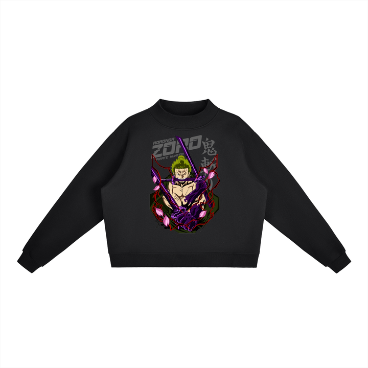 Zoro One Piece Essential Fleece Mid-Neck Crew Sweatshirt
