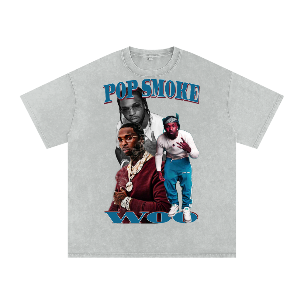 Pop Smoke Acid Wash Oversize T-Shirt