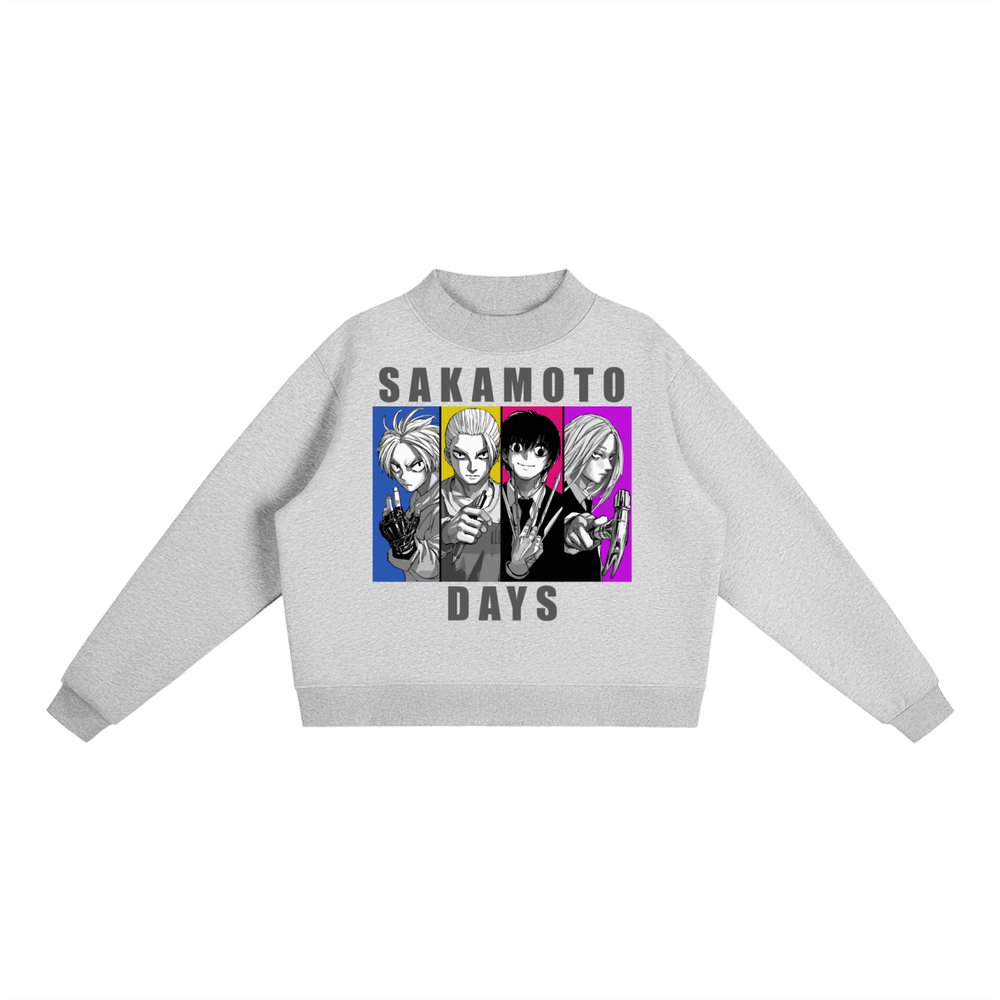 Sakamoto Days Essential Fleece Mid-Neck Crew Sweatshirt