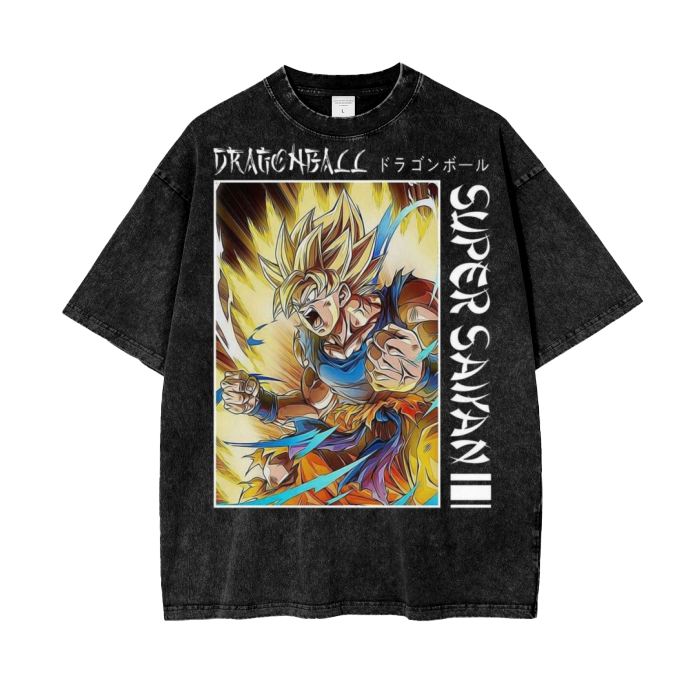 Goku Dragonball Acid Wash Oversize T-Shirt