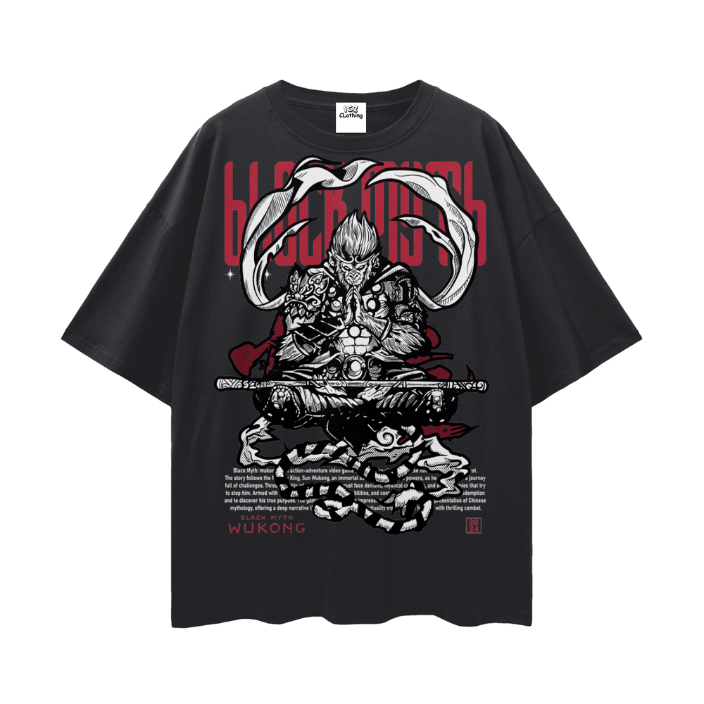 Black Myth Wukong Streetwear Loose Drop Shoulder T-Shirt