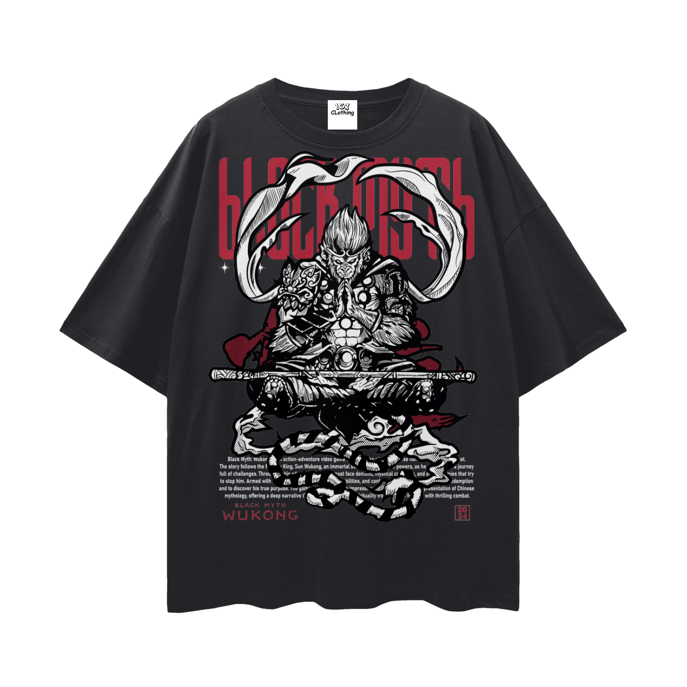 Black Myth Wukong Streetwear Loose Drop Shoulder T-Shirt