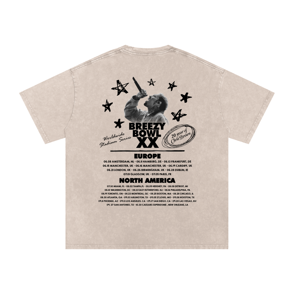 Chris Brown Breezy Bowl Acid Wash Oversize T-Shirt