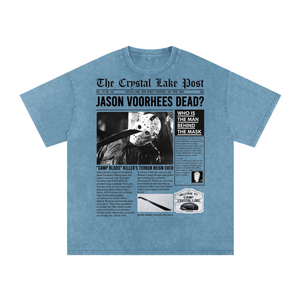 Jason Voorhees Acid Wash Oversize T-Shirt