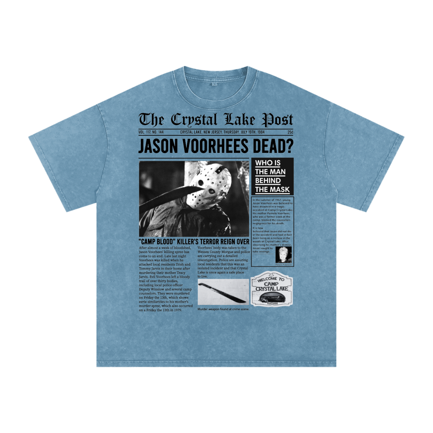 Jason Voorhees Acid Wash Oversize T-Shirt