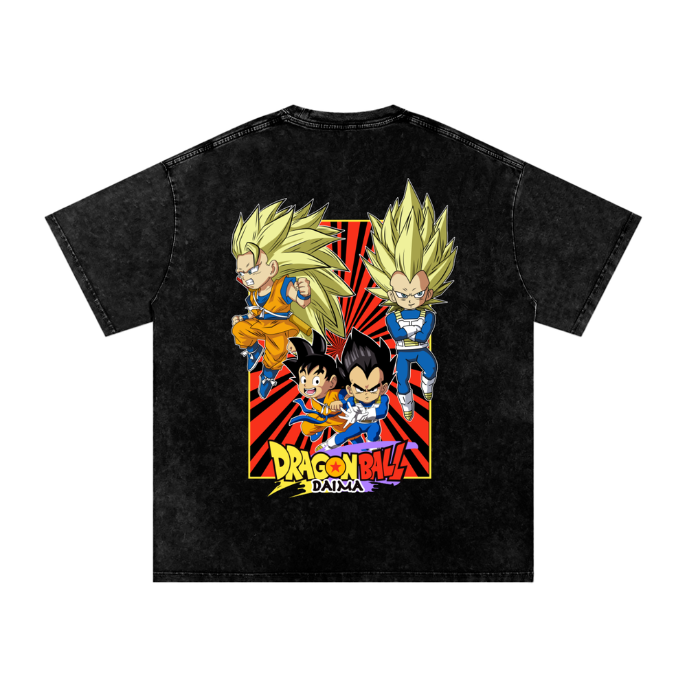 Goku x Vegeta Dragon ball Daima Acid Wash Oversize T-Shirt