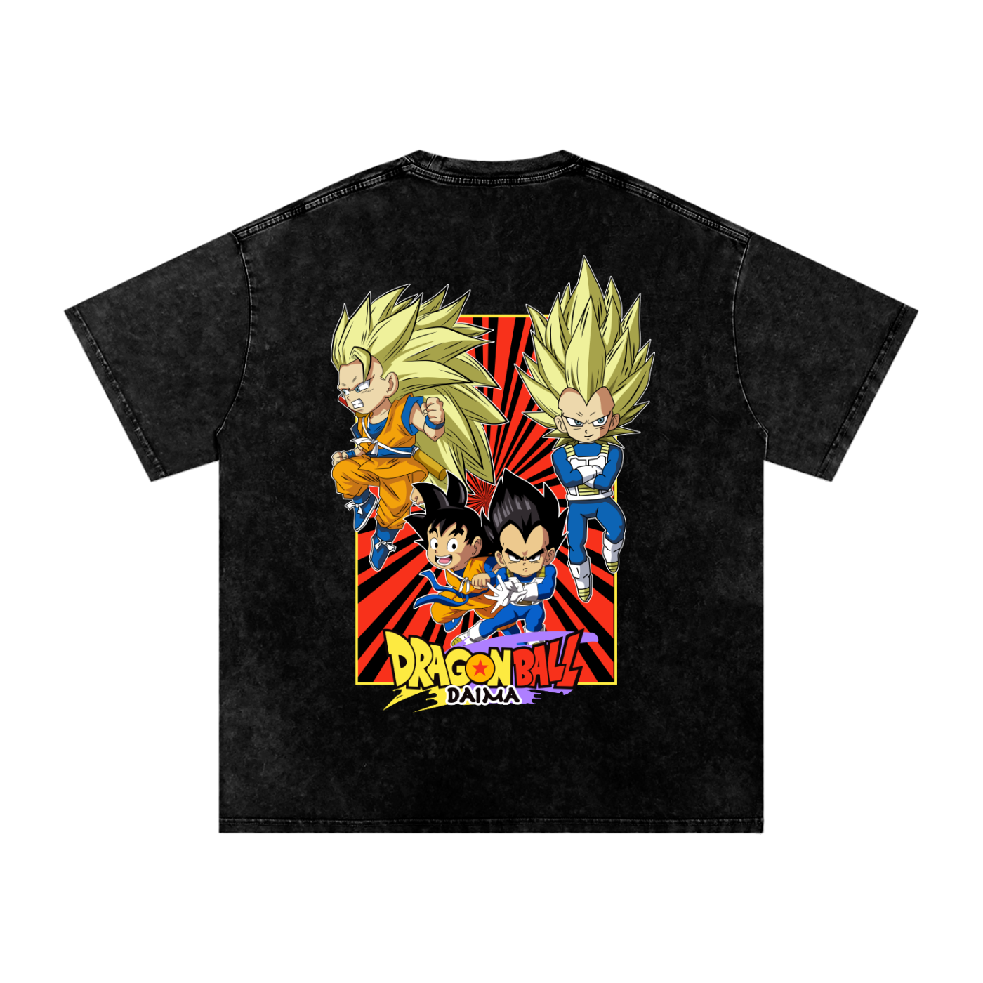 Goku x Vegeta Dragon ball Daima Acid Wash Oversize T-Shirt