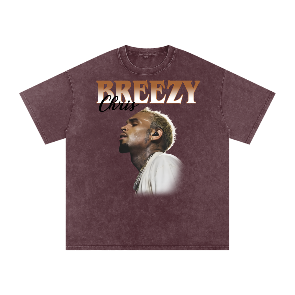 Chris Brown Breezy Bowl Acid Wash Oversize T-Shirt