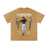 Toji Jujitsu Kaisen Acid Wash Oversize T-Shirt