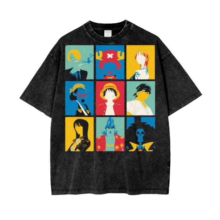 Straw Hats One Piece Acid Wash Oversize T-Shirt - 