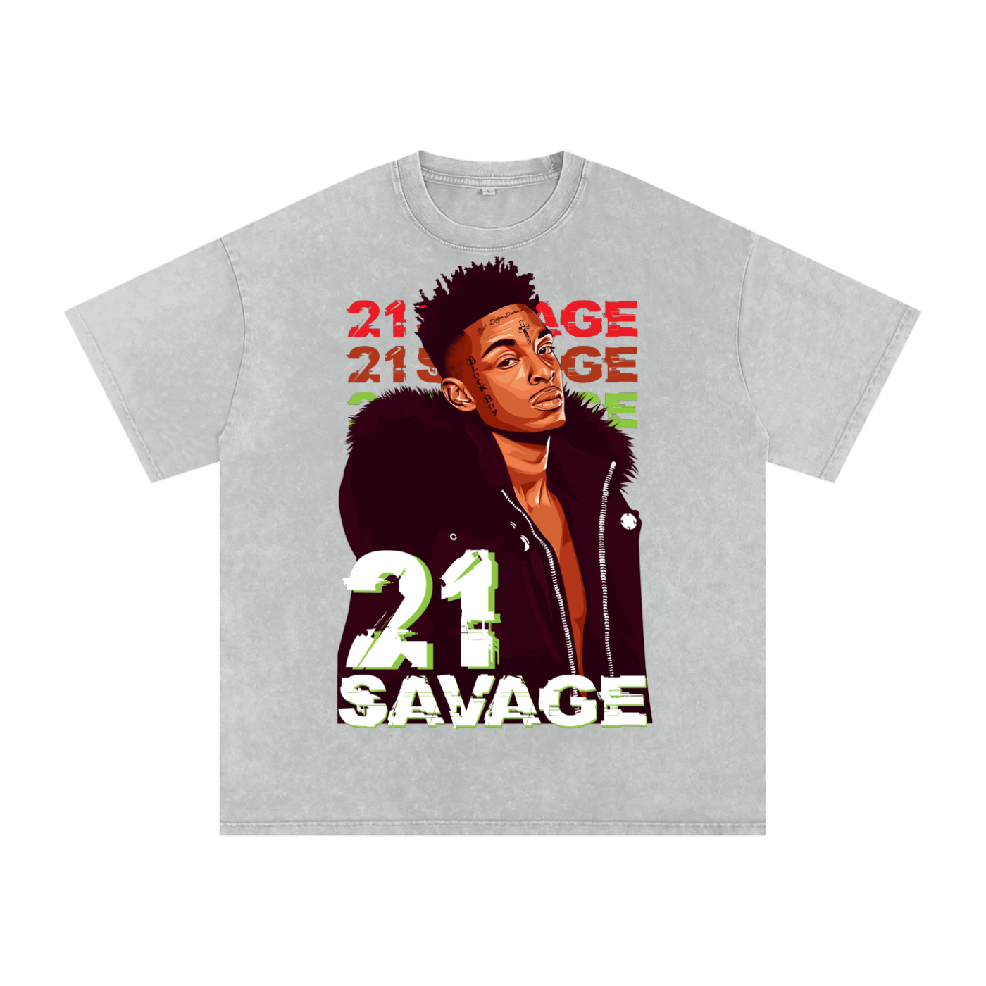 21 Savage Acid Wash Oversize T-Shirt