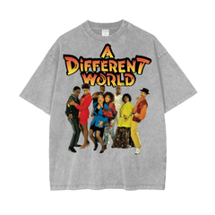 A different world Acid Wash Oversize T-Shirt